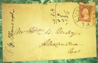 Scott 26 1857 - 1861 Type 3 Dull Red Three Cents Stamp On Cover
