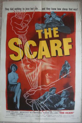 Scarf,  The Us One Sheet 27x41 " Movie Poster E.  A.  Dupont Film 1951 Vf