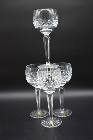 (4) Waterford Irish Cut Crystal Kylemore 7 5/8 " Wine Hock Glasses (watkyl)