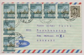 Ll21248 Thailand 1966 Bangkok Cancels Air Mail To Bernhaupten Cover