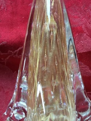FLAWLESS Stunning MURANO Italy One Tier Gold BUBBLES Art Crystal CHRISTMAS TREE 2