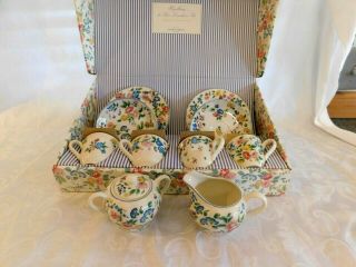 Vintage Laura Ashley Hazelbury Luncheon Tea Set W/ Box W/cream & Sugar
