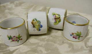Herend Queen Victoria Rare Napkin Ring - Set Of 4