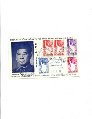 South Vietnam Fdc 1961 Sc 158 To 161