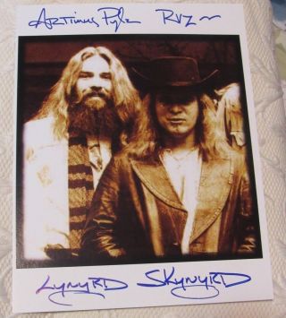 Lynyrd Skynyrd Signed 8 X 10 Artimus Pyle Favorite Photo W Ronnie Van Zant Proof