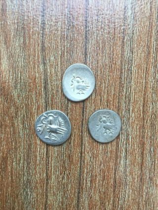 Cambodia 1847 2pe (1/2 Fuang) Hamza - Bird Silver - 3 Coins