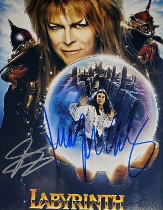 David Bowie & Jennifer Connelly 2x Hand Signed 8x10 Photo W/ Holo Labyrinth