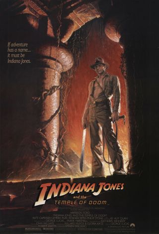 Indiana Jones And The Temple Of Doom 1984 27x41 Orig Movie Poster Fff - 29093