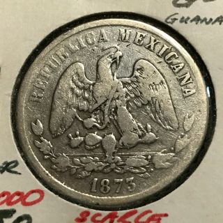 1873 Go Mexico Silver 50 Centavos Scarce Coin