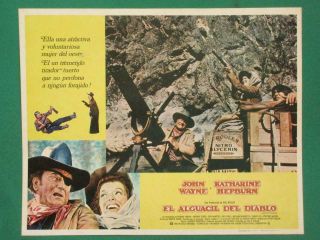 John Wayne Rooster Cogburn Katharine Hepburn Western Spanish Mexico Lobby Card 2