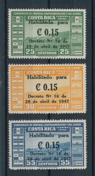 [104317] Costa Rica 1947 Carib.  Central American Soccer Football Subcharge Mnh