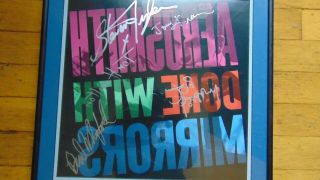 Rare Autographed Aerosmith Done With Mirrors Lp With.  Rare All 5 Autographs