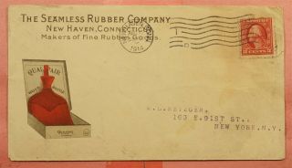 1914 Seamless Rubber Co Hot Water Bottle Color Advertising Haven Ct
