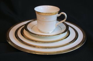 NORITAKE CHATELAINE GOLD 5 PIECE PLACE SETTING WITH TAGS 2