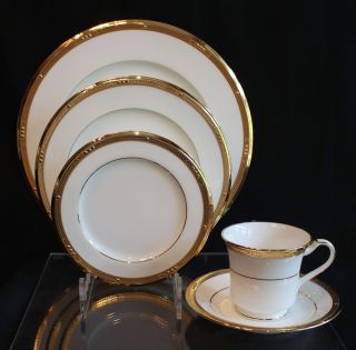 NORITAKE CHATELAINE GOLD 5 PIECE PLACE SETTING WITH TAGS 3