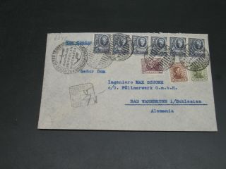 Uruguay 1935 Zeppelin Airmail Cover To Germany 6842