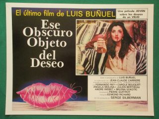 Bunuel That Obscure Object Of Desire Luis BuÑuel Spanish Mexican Lobby Card