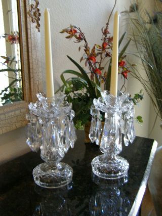Waterford Crystal Ireland Lustre Candleabra Candlesticks Candle Holders