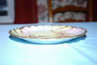 Limoges M Redon France Rare Fish/Conch Shell Plate Gold Scallop Trim 2