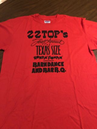 Zz Top First Annual Texas Size Barndance & Bbq 1974 Shirt Size Xl