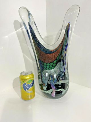 Massive Colorful Dichroic Signed Studio Art Glass Sculpture Karg