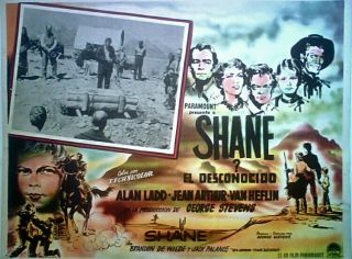 Alan Ladd,  Jean Arthur,  Van Heflin,  Jack Palance Shane Lobby Card 1953