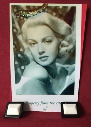 Lana Turner Owned And Worn Black/white Earrings