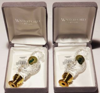 2 Vintage Waterford Crystal Seahorse Lamp Finials Made In Ireland
