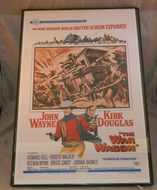 John Wayne/kirk Douglas " The War Wagon " Framed Movie Poster