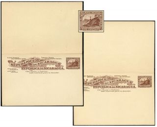 Nicaragua 1912 10¢,  10¢ Ps Reply Card H&g 75