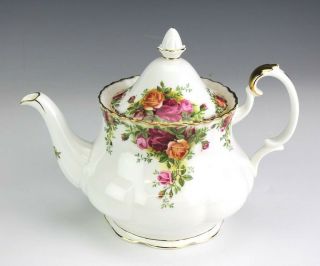 Royal Albert England Old Country Roses Floral Bone China Porcelain Teapot Nr Sms