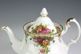 Royal Albert England Old Country Roses Floral Bone China Porcelain Teapot NR SMS 2
