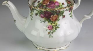 Royal Albert England Old Country Roses Floral Bone China Porcelain Teapot NR SMS 3