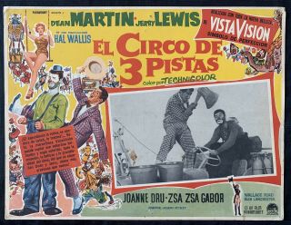 3 Ring Circus Dean Martin Jerry Lewis Mexican Lobby Card 1954