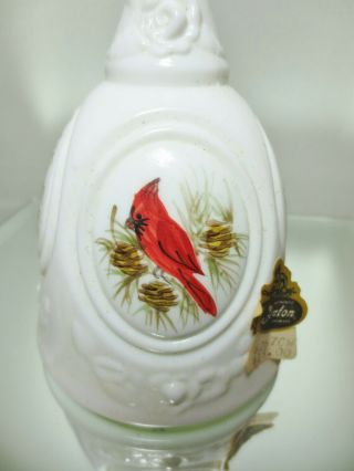 Vintage Fenton Art Glass Bell - Hp Artist Signed Cardinal In Winter - D.  Fredrick - 1
