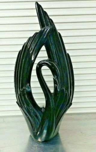 Vintage Royal Haeger Art Pottery Black Swan Figural Large 20 " Ceramic