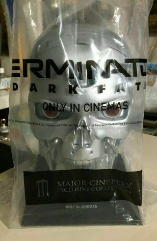 Terminator: Dark Fate Bust Head movie Popcorn BUCKET Tub 100 oz fr Thailand 2
