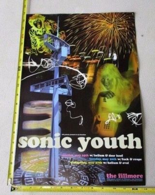 1998 Rock And Roll Concert Poster Sonic Youth Bill Graham Fillmore
