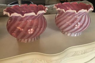 Fenton Cranberry Opalescent Swirl Art Glass Lamp Shade