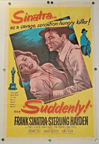 1954 Suddenly Movie Poster Frank Sinatra Sterling Hayden Film Noir