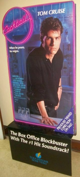 Cocktail Vintage Video Store Standee Tom Cruise When He Pours,  He Reigns