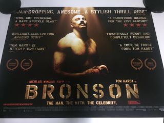 Bronson Quad Cinema Poster.  Rare Cult Tom Hardy Charlie Bronson