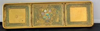 Rare 1900s Tiffany Studios York Bronze Abalone 3 Part Pen Tray Signed 1159