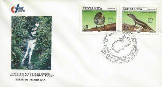 Costa Rica Upaep,  Iguana,  Bird Of Coco Island Sc 449 - 450 Fdc 1992