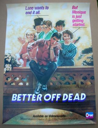 Better Off Dead John Cusack Video Store Movie Promo Poster - 1985