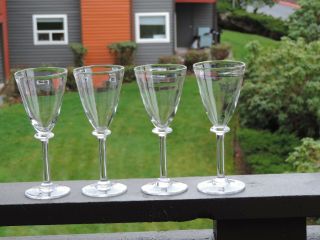 Four Simon Pearce Cavendish White Wine Glasses,  Signed On Base