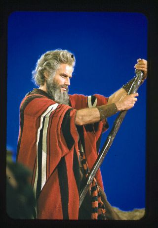 Charlton Heston The Ten Commandments Iconic Photo Staff Transparency