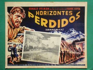 Lost Horizon Ronald Colman Frank Capra Art Spanish Mexican Lobby Card 1