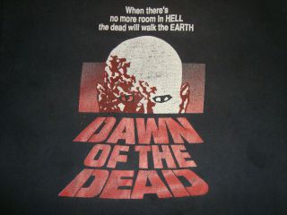 VINTAGE Very Worn 90 ' S DAWN OF THE DEAD T - SHIRT XL Horror ROMERO Zombie 2