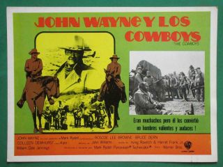 John Wayne The Cowboys Western Spanish Mexican Lobby Card 2